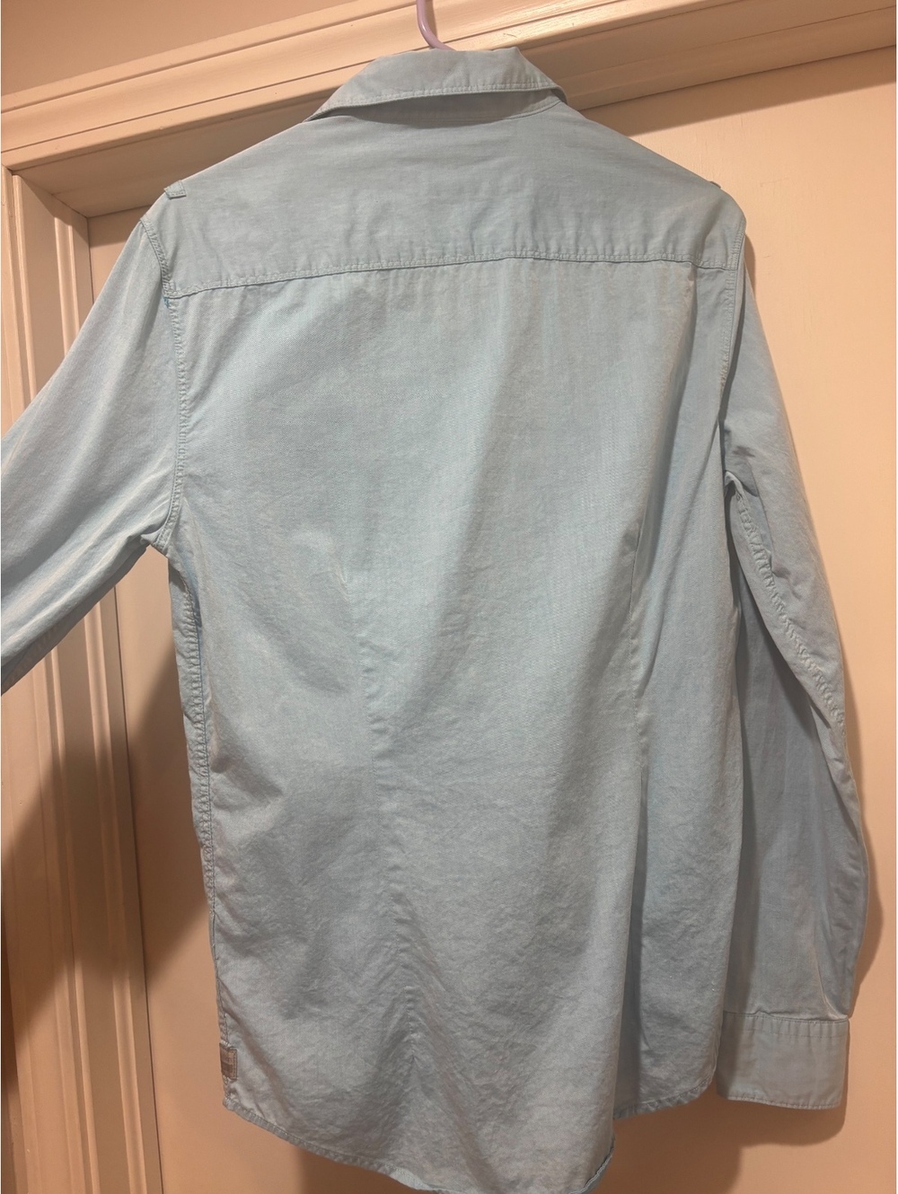Calvin Klein Jeans Chambray Button Up Shirt Women’s Small Blue Cotton Top - Picture 2 of 8